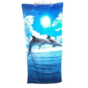 Tropic Sun 2er-PACK RIESIG 28"X 58" Strandtücher Luxus Badelaken Delfine Baumwolle - Bild 1 von 8