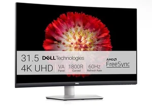 Moniteur Dell S3221QS 32 pouces incurvé 4K UHD (3840 x 2160), lunette ultra-mince VA. - Photo 1/8