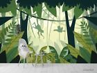 3D Forest Tree Green Monkey Self-Adhesive Removeable Wallpaper Wall Mural 1198