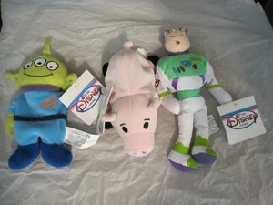 WALT DISNEY TOY STORY BUZZ 8", HAMM 7" & ALIEN 8 1/2" BEAN BAG STUFFED PLUSH TOY - Picture 1 of 12