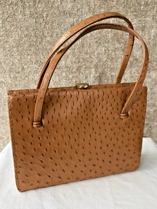Vintage 1950's Waldybag ~ suede lined ostrich handbag - Picture 1 of 12