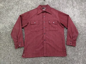 Vintage Levis Shirt Mens XL Red Panatela 70s "Big E" Dagger Collar Safari Thick - Picture 1 of 11