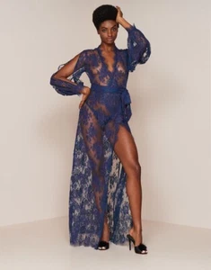 Vestido de encaje azul palmina Agent Provocateur UK10 mediano nuevo con etiquetas - Imagen 1 de 10