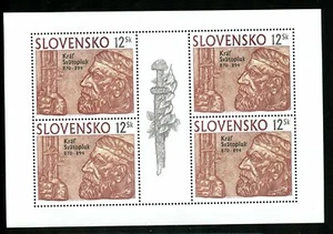 LOTE 84937 COMO NUEVO NH 187 HOJA PRÍNCIPE SVATOPLUK DE MORAVIA SELLOS DE ESLOVAQUIA - Imagen 1 de 1