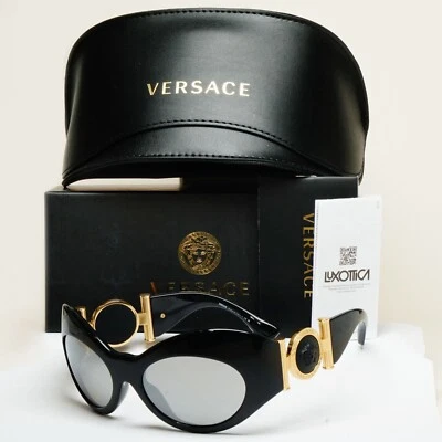 Gafas de sol Versace negras plateadas doradas Medusa grandes de gran tamaño MOD VE 4462 GB1/6G Foto 1 de 4