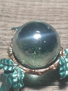 Vidrio de mármol hecho a mano iridiscente azulado vintage de 0,95" - Imagen 1 de 8