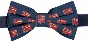 THE TIE STUDIO - Red London Bus Silk Novelty Men's Bow Tie - Picture 1 of 3