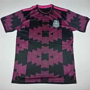 Mexico National Soccer Team Jersey Style T-Shirt Black Pink Adult Size 2XL - Picture 1 of 10