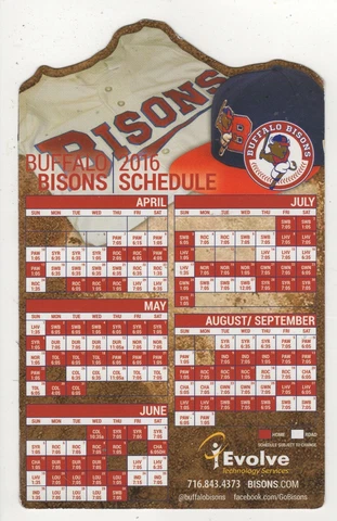 2016 Buffalo Bisons Magnetic Schedule Cover