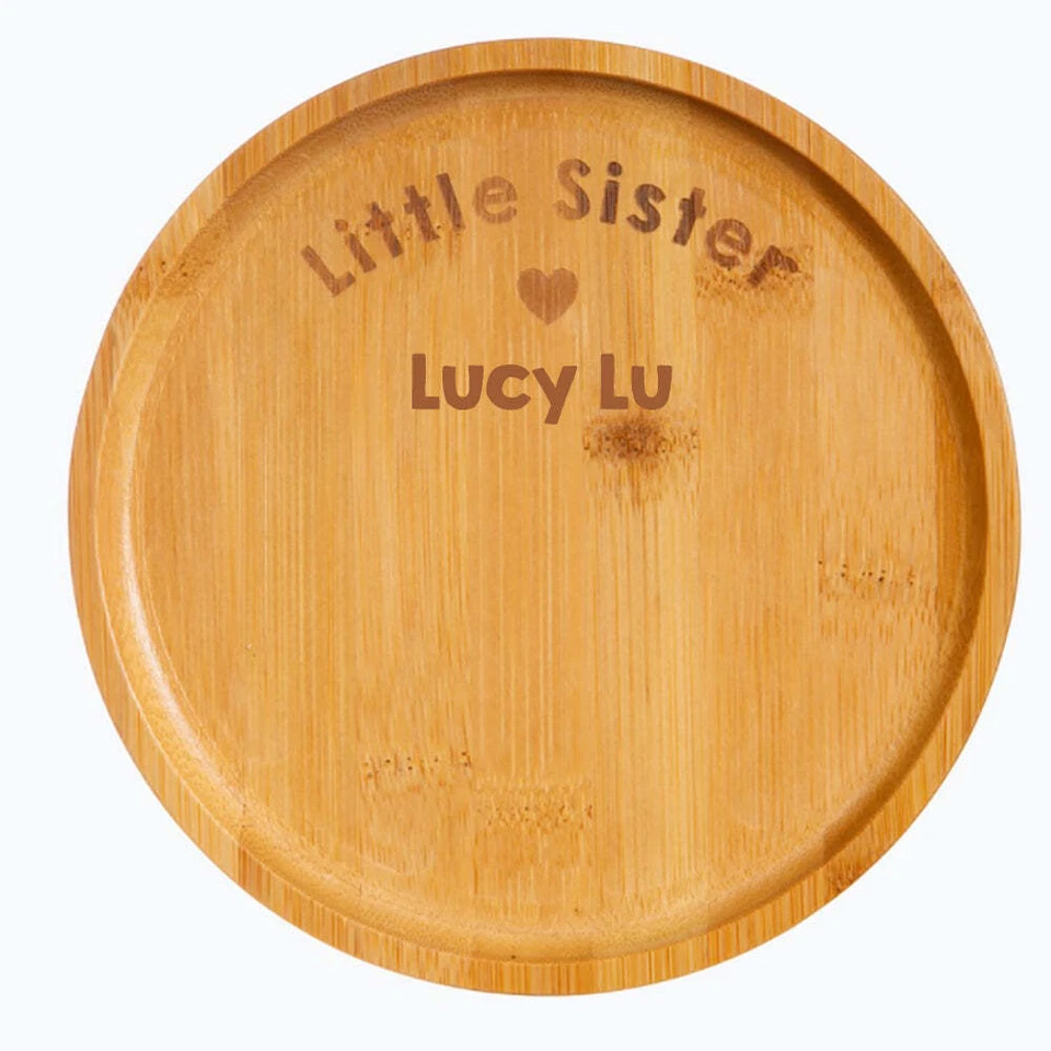 Personalised Baby Plate Bamboo Sister Plate, Bamboo Plates Baby Toddler Weaning - Image 1 of 1