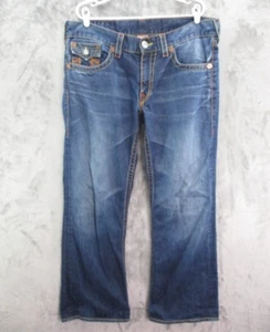 True Religion Jeans Mens 38x31 Blue Flap Pocket Embroidered Made In USA - Picture 1 of 19