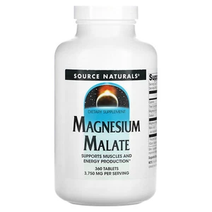 Source Naturals Magnesium Malate 1,250 mg 360 Tablets Yielding 833 mg Malic Acid - Picture 1 of 3