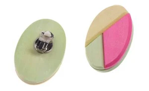 Pendiente de madera con diseño, multicolor 48mm - Imagen 1 de 1