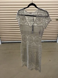NWT ELIE TAHARI $398 Embroidered Knit off White Dress Size Small - Picture 1 of 9