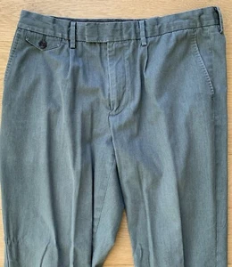 Wallace and Barnes Pleated Trousers Pants Mens 34x34 (33) Green Chino Cuffed - Picture 1 of 10