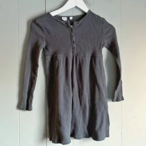 GAP Kids Girls Gray Waffle Knit Henley Baby Doll Dress Medium 10-12 - Picture 1 of 4