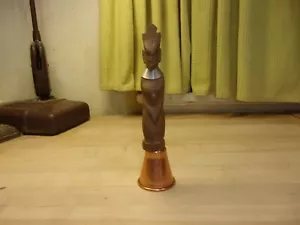 Vintage African Kenya Hand Carved 8" Wood Shot Glass Bar Ware ??? FREE SHIPPING - Picture 1 of 7