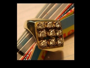 Damen Brillantring in Rautenform mit 9 Diamanten ca. 0,72 Karat, 585er Gelbgold - Bild 1 von 7
