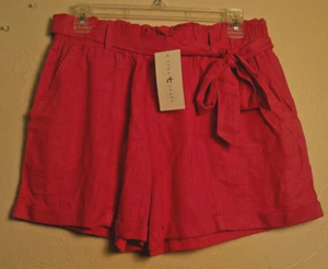 NEW True Craft Rose Pink Shorts Belted Cuffed Loose Fit Large NWT Spring Summer - Picture 1 of 3