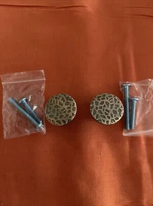 (2) Gehämmertes Kupfer Schrank oder Schrank 1-1/8" Knopf - Bild 1 von 4