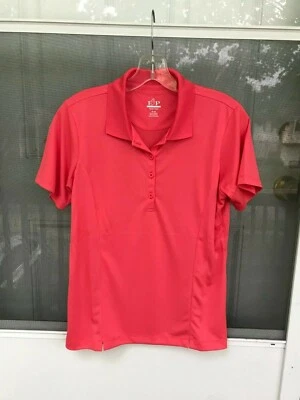 ep pro womens coral polo top short sleeve golf tour tech polyester athletic sz M - Image 1 of 3