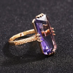 Sprkly Zirconia Pretty 18k Yellow Gold Plated Rings Women Jewelry Size 6-10 - Picture 1 of 4