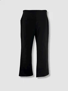 $130 Three Dots Women's Black Stretch Wide Boot-Cut Leg Yoga Pants Size M/L - Picture 1 of 1
