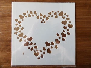 PLASTIC LOVE HEART STENCIL 130mm x 130mm - Picture 1 of 1