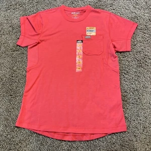 Ariat Women's Rebar Workman Short Sleeve Pocket T-Shirt Pink Size Small Graphic - Picture 1 of 11