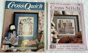 LOT OF 2 CROSS STITCH MAGAZINES LEISURE ARTS THE MAGAZINE & CROSS QUICK - Picture 1 of 4