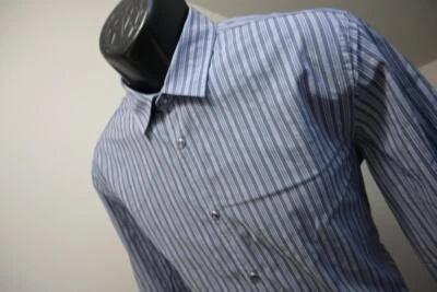 Armani Exchange AX Slim Fit Dress Shirt Pearl Snap Up Stretch Stripe Mens Medium - Image 1 of 4