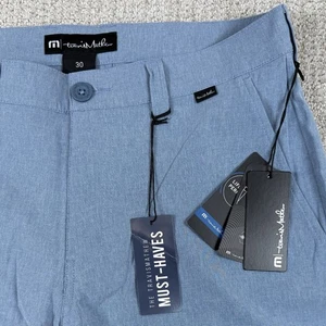 NWT Travis Matthew Mens 30 Beck Blue 9” Performance Golf Shorts - Picture 1 of 5