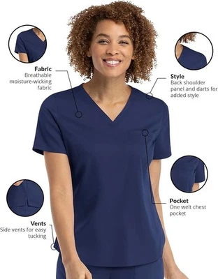 Maevn Matrix Women's Tuckable V-Neck Top 1 Pocket Style 3503 Sizes XS to 3XL - Image 1 of 4