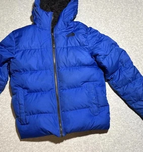The North Face 550 Junior M Black Down Puffer Logo Jacket Zip-Up Insulated Coat - Picture 1 of 9