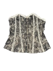 Charlotte Russe Damen M Whimsigoth Korsett Top Witchy Spitze Overlay Coquette - Bild 1 von 9