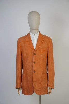 Blazer Pal Zileri Lab Naranja Lino Ventana Cuadros Italia Talla 46 EU 36R Foto 1 de 4