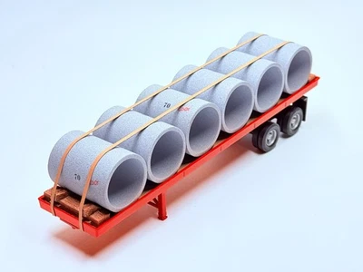 CORGI FLATBED TRAILER WITH ATTACHED CULVERT LOAD MODEL ONLY US55706 1:50 - Image 1 of 4