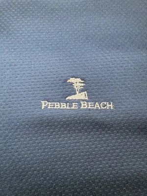 Sudadera de rendimiento Pebble Beach Dry-Luxe para hombre 1/4 cremallera, XL, azul y gris Foto 1 de 4