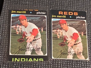 1971 Topps Jim Merritt Reds/Indians Mis-Cut Card-VERY RARE #420/? - Picture 1 of 2