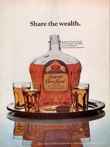 1971 Crown Royal Share the Wealth 70s Vintage PRINT AD Page Seagram's - Bild 1 von 2