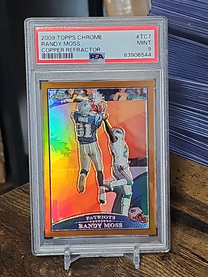 2009 Topps Chrome Football Randy Moss #TC7 Copper Refractor /649 PSA 9 - Image 1 of 1