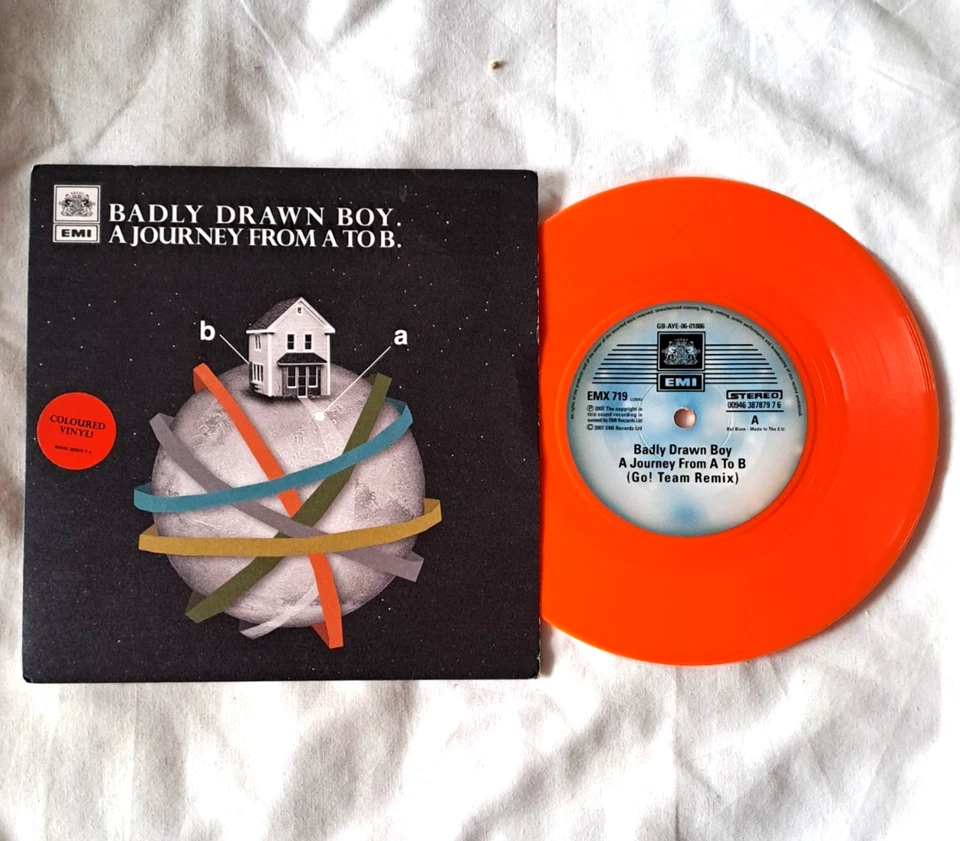Badly Drawn Boy - A Journey from A to B 7" ORANGE Vinyl single EX/EX 2007 - Image 1 of 1