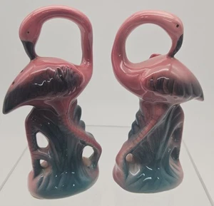 Salero y pimentero de cerámica Flamingo 1986 vintage 5 y centavo 4" - Imagen 1 de 12