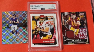 SAM DARNOLD SI KIDS RC PSA MINT 9 + PANINI NATIONAL ROOKIE JERSEY CARD + DIAMOND - Image 1 of 4