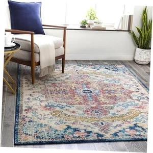 Odelia Vintage Bohemian Area Rug,5'3" x 7'3",Garnet/Navy - Picture 1 of 7