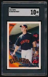 Buster Posey 2010 Topps Series 1 #2 RC Rookie SGC 10 Giants