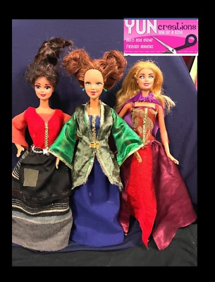 Ooak Hocus Pocus 2 Muñecas Barbie Hermanas Sanderson Personalizadas Únicas Hechas a Mano Arte Foto 1 de 4