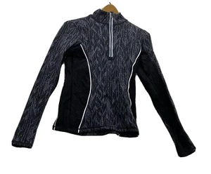 VSX Victorias Secret Small Quarter Zip Grey Black Reflective Str Active Stretch - Picture 1 of 12