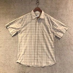 Anchor Blue Vintage Slim Fit Men Button Up Shirt Short Sleeve  Brown Size XXL - Picture 1 of 12