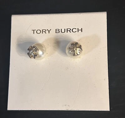 Aretes de perlas Tory Burch Kira marfil/oro conservador NUEVO Foto 1 de 2